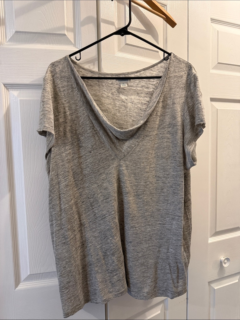 Sundance Heather Gray Short Sleeve V-Neck Tee